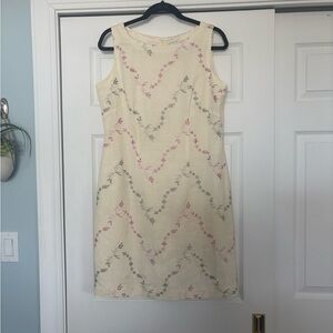 Jessica Howard Cream Embroidered Sheath Dress | Size 12